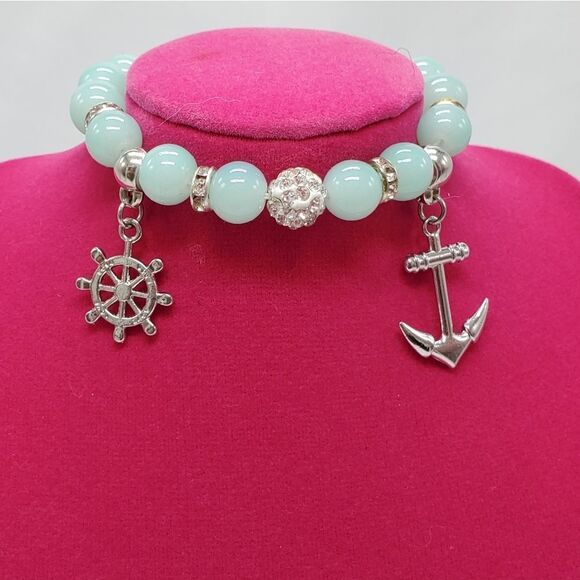 🔹️NWOT Aqua Bead & Nautical Charms Bracelet - Picture 11 of 14